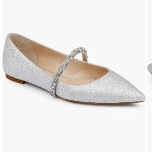 Badgley Mischka Flats - Silver Sparkly - Size 7.5 - Worn Once